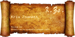 Krix Zsanett névjegykártya